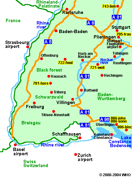 Road map Black forest 437-10, © 2000-2004 WHO